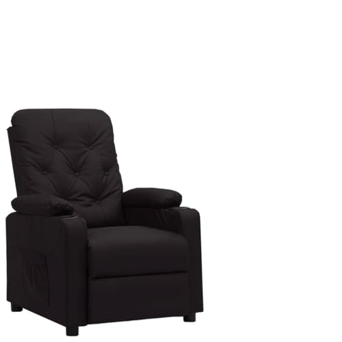 CKioict Aufstehsessel Schwarz Kunstleder Stuhl schminktisch ohrensessel mit hocker for Balkon Innenraum von CKioict