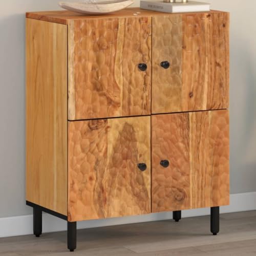 CKioict Beistellschrank kleiderschrank gartenschrank for Schlafzimmer Büro 60x33x75 cm Massivholz Akazie von CKioict