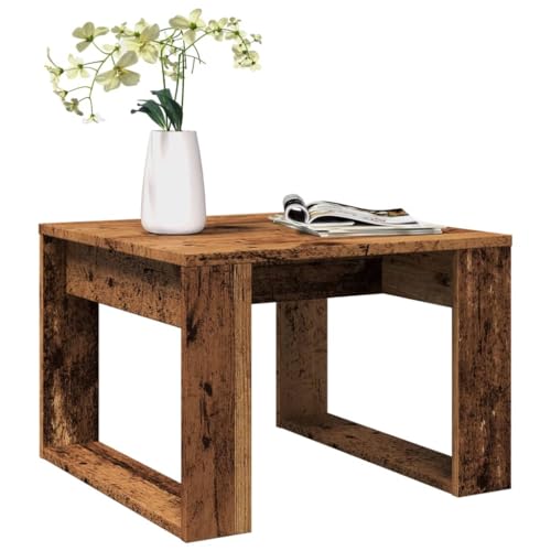CKioict Beistelltisch Altholz-Optik Coffee Table Couch Tisch for Esszimmer Wohnzimmer 50x50x35 cm Holzwerkstoff von CKioict