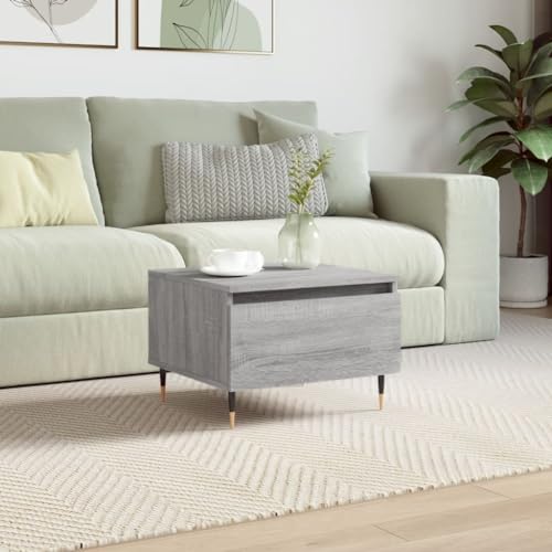 CKioict Beistelltische fürs Wohnzimmer Sofatisch Couch beistelltisch Couchtisch Grau Sonoma 50x46x35 cm HolzwerkstoffGeeignet für Wohnzimmer, Kaffeehaus, Hotel von CKioict