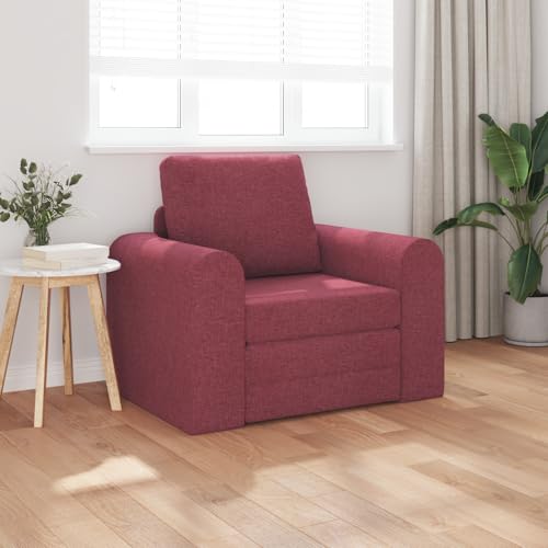 CKioict Burgunderroter Sessel mit Schlaffunktion, Moderner Lesesessel als Gästebett, Kompakter Polstersessel für Wohnzimmer und Schlafzimmer, Elegantes Möbelstück mit von CKioict