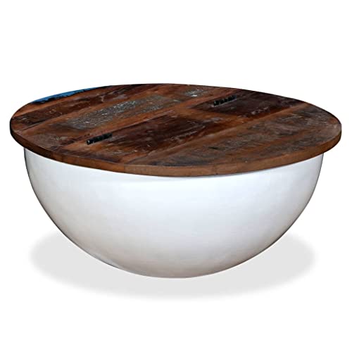 CKioict Couchtisch Altholz Massiv Weiß Schalenform Tisch Wohnzimmer Wohnzimmer möbel for Esszimmer Innenraum von CKioict