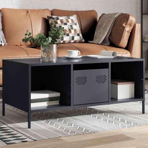 CKioict Couchtisch Anthrazit couchtisch Tisch Wohnzimmer for Wohnzimmer Innenraum 101,5x50x43,5 cm Kaltgewalzter Stahl von CKioict
