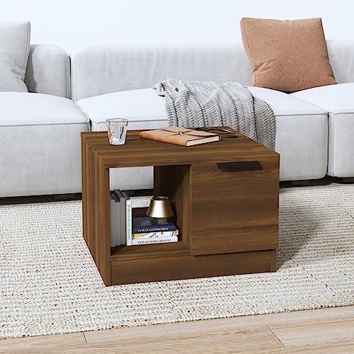 CKioict Couchtisch Braun Eichen-Optik Coffee Table couchtisch for Innenraum Wohnzimmer 50x50x36 cm Holzwerkstoff von CKioict
