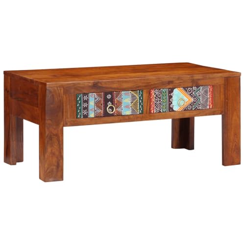 CKioict Couchtisch Coffee Table Wohnzimmer möbel for Wohnzimmer Esszimmer 90x50x40 cm Massivholz Akazie von CKioict