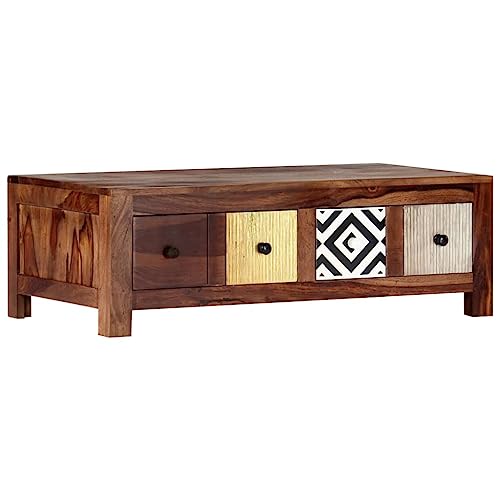 CKioict Couchtisch Coffee Table beistelltisch for Innenraum Wohnzimmer 90x50x30 cm Massivholz Akazie von CKioict