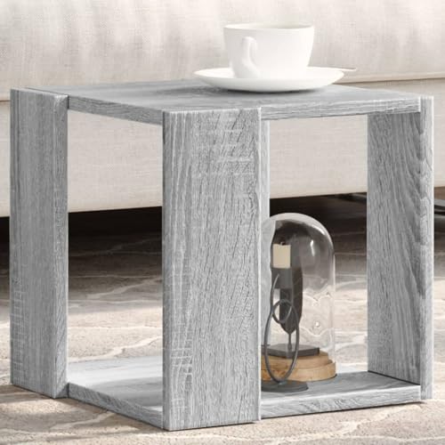 CKioict Couchtisch Grau Sonoma-Eiche Coffee Table Couch Tisch for Wohnzimmer Esszimmer 32x32x30 cm Holzwerkstoff von CKioict
