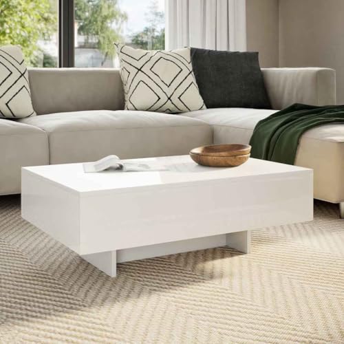 CKioict Couchtisch Hochglanz-Weiß couchtisch Coffee Table for Innenraum Wohnzimmer von CKioict