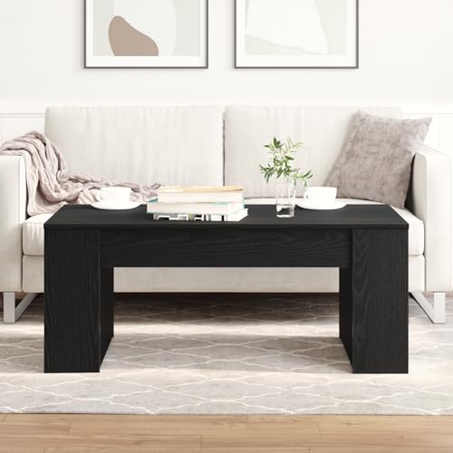 CKioict Couchtisch Schwarz Eiche Couch Tisch Coffee Table for Innenraum Wohnzimmer 102x55x42 cm Holzwerkstoff von CKioict