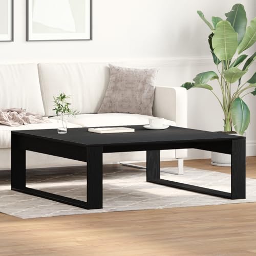 CKioict Couchtisch Schwarz Eiche Wohnzimmer möbel Couch Tisch for Innenraum Wohnzimmer 100x100x35 cm Holzwerkstoff von CKioict