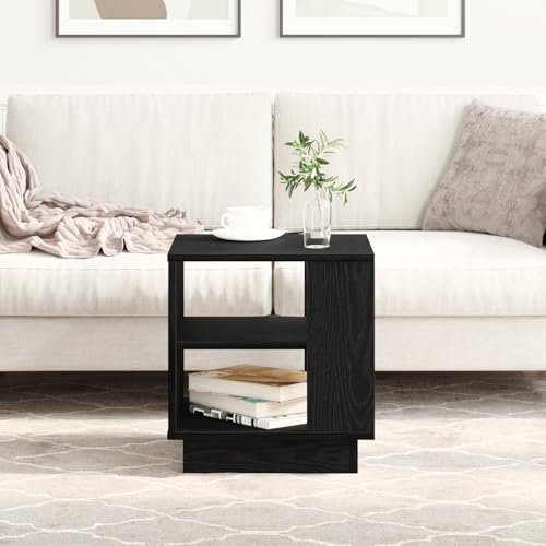 CKioict Couchtisch Schwarz Eiche wohnzimmertisch Coffee Table for Innenraum Esszimmer 40x40x43 cm Holzwerkstoff von CKioict