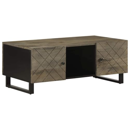 CKioict Couchtisch Schwarz couchtisch wohnzimmertisch for Innenraum Esszimmer 100x54x40 cm Massivholz Mango von CKioict