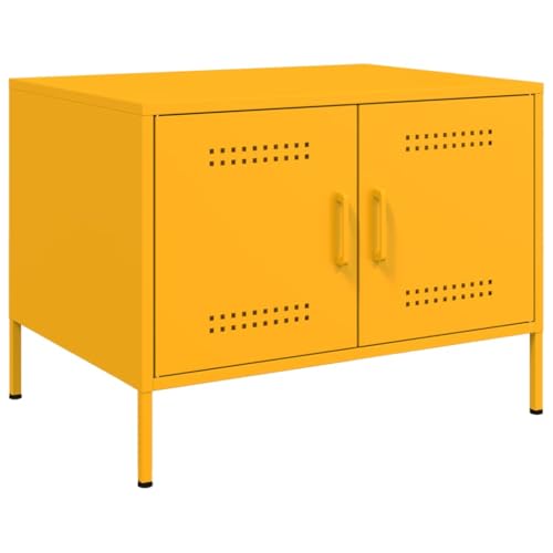 CKioict Couchtisch Senfgelb Couchtische couchtisch for Wohnzimmer Innenraum 68x50x50,5 cm Stahl von CKioict