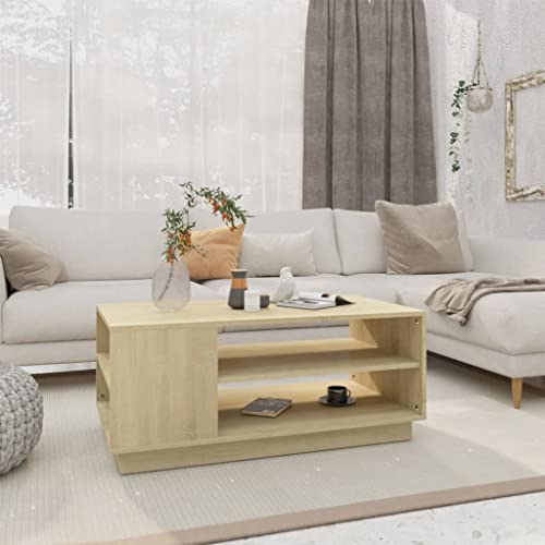 CKioict Couchtisch Sonoma-Eiche Coffee Table Couch Tisch for Wohnzimmer Esszimmer 102x55x43 cm Holzwerkstoff CKioict Couchtisch Sonoma-Eiche Coffee Table Couch Tisch for Wohnzimmer Esszimmer 102x55x43 cm Holzwerkstoff von CKioict