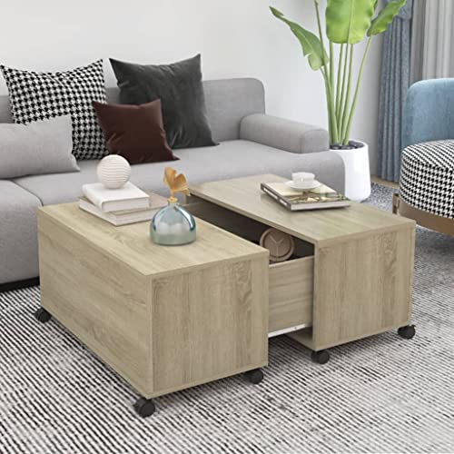 CKioict Couchtisch Sonoma-Eiche Couch Tisch Coffee Table for Esszimmer Innenraum 75x75x38 cm Holzwerkstoff CKioict Couchtisch Sonoma-Eiche Couch Tisch Coffee Table for Esszimmer Innenraum 75x75x38 cm Holzwerkstoff von CKioict