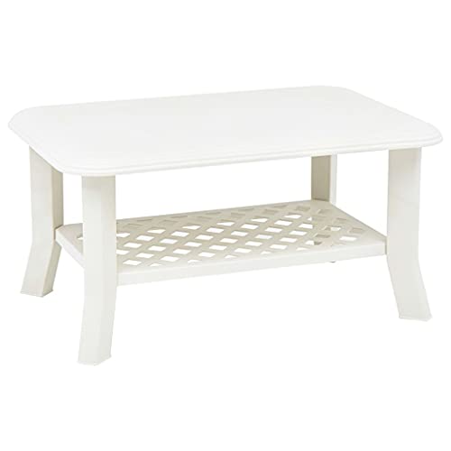 CKioict Couchtisch Weiß Coffee Table Couch Tisch for Esszimmer Wohnzimmer 90x60x46 cm Kunststoff von CKioict