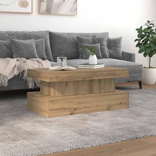 CKioict Couchtisch mit LED-Leuchten Artisan-Eiche wohnzimmertisch Coffee Table for Wohnzimmer Esszimmer 90x50x40 cm CKioict Couchtisch mit LED-Leuchten Artisan-Eiche wohnzimmertisch Coffee Table for Wohnzimmer Esszimmer 90x50x40 cm von CKioict