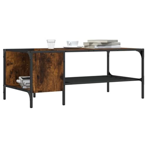 CKioict Couchtisch mit Regal Räuchereiche wohnzimmertisch Couch Tisch for Esszimmer Wohnzimmer 100x51x40 cm Holzwerkstoff von CKioict