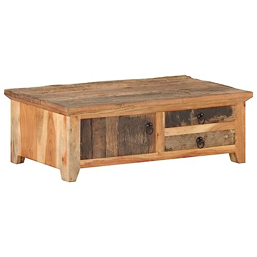 CKioict Couchtisch wohnzimmertisch Coffee Table for Innenraum Wohnzimmer 90x50x31 cm Recyceltes Massivholz von CKioict