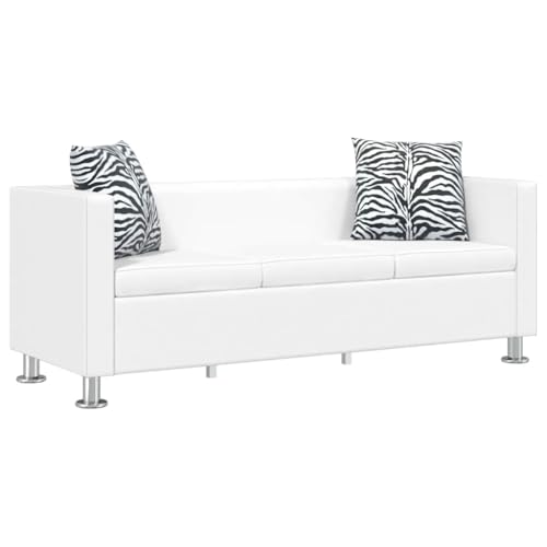 CKioict Dreisitzer Sofa Kunstleder Modern mit Polsterkissen, Elegantes 3-Sitzer Sofa für Wohnzimmer mit Stil und Komfort, Platzsparendes Design für Klassische und von CKioict