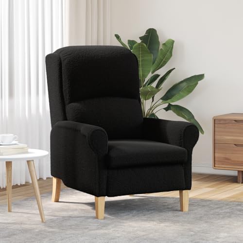 CKioict Ergonomischer Sessel Schwarz Stoff, Holz Standard Ergonomisch Chair cocktailsessel for Büro Balkon von CKioict