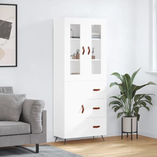 CKioict Highboard Weiß sideboards Schrank for Innenraum Schlafzimmer 69,5x34x180 cm Holzwerkstoff von CKioict