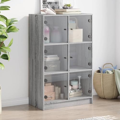CKioict Highboard mit Türen Grau Sonoma flurschrank Schrank for Büro Schlafzimmer 68x37x109 cm Holzwerkstoff CKioict Highboard mit Türen Grau Sonoma flurschrank Schrank for Büro Schlafzimmer 68x37x109 cm Holzwerkstoff von CKioict