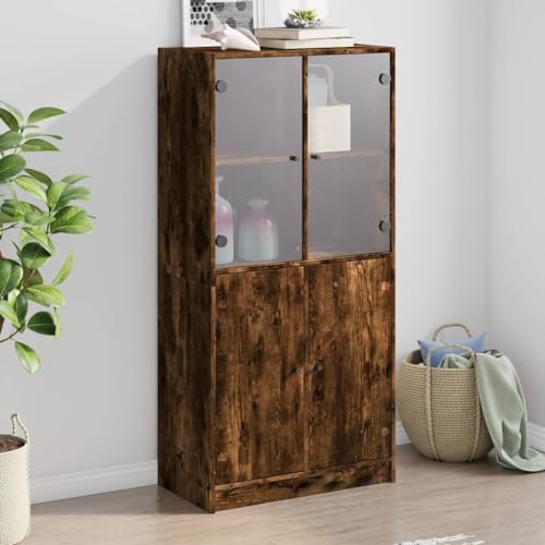 CKioict Highboard mit Türen Räuchereiche Schrank sideboards for Büro Wohnzimmer 68x37x142 cm Holzwerkstoff CKioict Highboard mit Türen Räuchereiche Schrank sideboards for Büro Wohnzimmer 68x37x142 cm Holzwerkstoff von CKioict