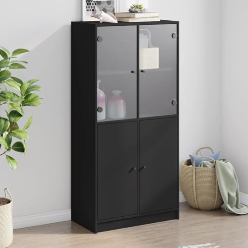 CKioict Highboard mit Türen Schwarz Schrank gartenschrank for Wohnzimmer Innenraum 68x37x142 cm Holzwerkstoff CKioict Highboard mit Türen Schwarz Schrank gartenschrank for Wohnzimmer Innenraum 68x37x142 cm Holzwerkstoff von CKioict