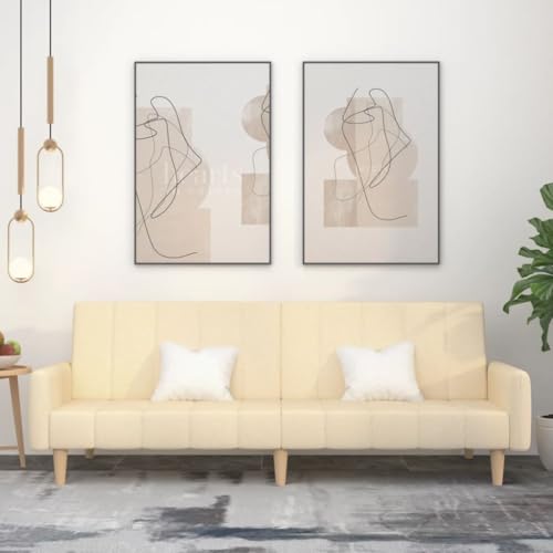 CKioict Klappbares Schlafsofa 2-Sitzer mit Bettfunktion, Bequemes Stoffsofa für Gästezimmer und kleine Wohnungen, Robustes Holzgestell und atmungsaktive Polsterung von CKioict