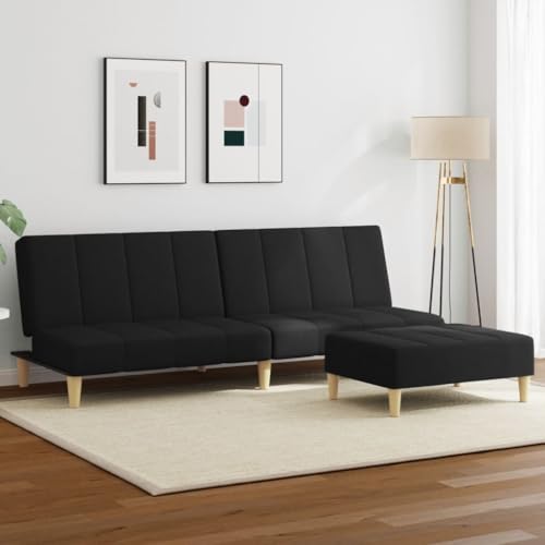 CKioict Klappbares Schlafsofa mit Fußhocker, 2-in-1 Gästebett und Tagesbett für Wohnzimmer, Komfortables Sitzmöbel aus strapazierfähigem Polyesterstoff und Holzrahmen von CKioict