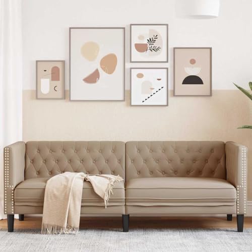 CKioict Klassisches Chesterfield Sofa 3-Sitzer Kunstleder mit Knopfheftung, Bequemes Polster Sofa für Wohnzimmer von CKioict