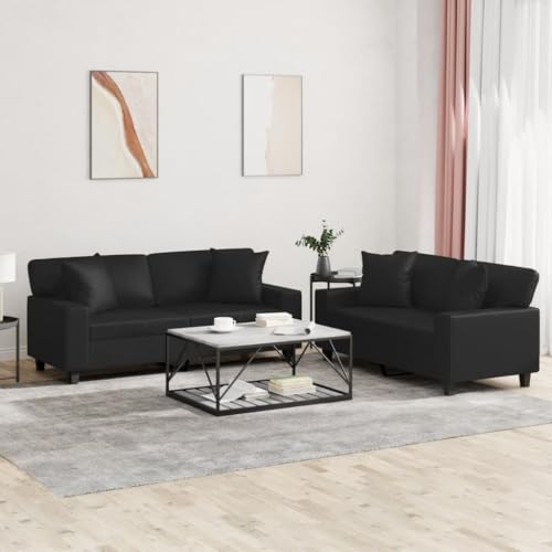 CKioict Langlebige Kunstleder Sofagarnitur mit Polsterung und Zierkissen, Robuste Sitzgruppe für Wohnzimmer mit Luxus Look, Bequemes Sofa für Entspannung und Gäste CKioict Langlebige Kunstleder Sofagarnitur mit Polsterung und Zierkissen, Robuste Sitzgruppe für Wohnzimmer mit Luxus Look, Bequemes Sofa für Entspannung und Gäste von CKioict