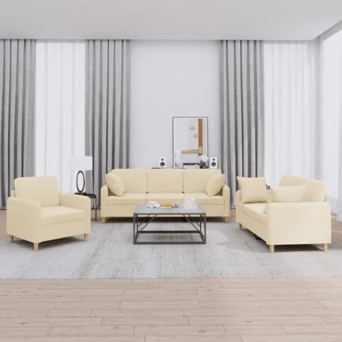 CKioict Langlebige Sofagarnitur aus strapazierfähigem Stoff mit robustem Gestell, bequemen Sitzkissen und atmungsaktivem Design für Wohnzimmer von CKioict