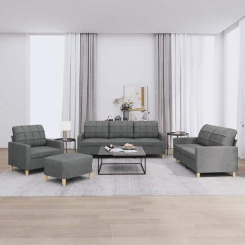 CKioict Langlebige Sofagarnitur mit Hocker, Bequemes 3-Sitzer Sofa Set aus Strapazierfähigem Stoff und Robustem Gestell für Wohnzimmer CKioict Langlebige Sofagarnitur mit Hocker, Bequemes 3-Sitzer Sofa Set aus Strapazierfähigem Stoff und Robustem Gestell für Wohnzimmer von CKioict