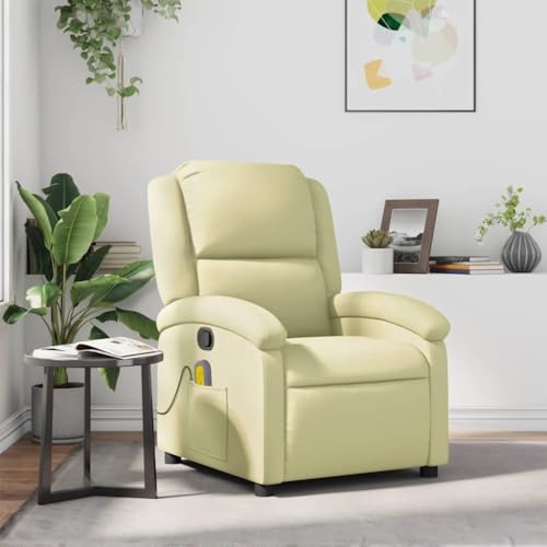CKioict Massagesessel Creme Echtleder ohrensessel mit hocker lesesessel for Büro Balkon CKioict Massagesessel Creme Echtleder ohrensessel mit hocker lesesessel for Büro Balkon von CKioict