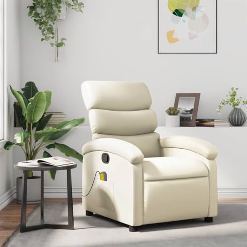 CKioict Massagesessel Creme Kunstleder Stuhl schminktisch cocktailsessel for Balkon Innenraum von CKioict