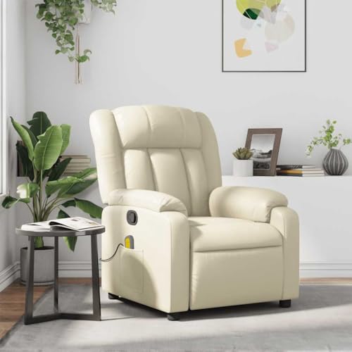 CKioict Massagesessel Creme Kunstleder cocktailsessel ohrensessel mit hocker for Schlafzimmer Balkon CKioict Massagesessel Creme Kunstleder cocktailsessel ohrensessel mit hocker for Schlafzimmer Balkon von CKioict