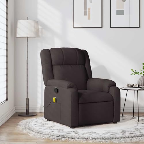 CKioict Massagesessel Dunkelbraun Stoff fernsehsessel Lounge Sessel for Büro Innenraum von CKioict