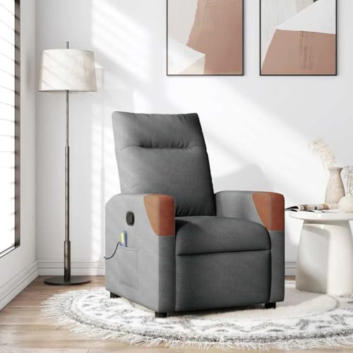 CKioict Massagesessel Dunkelgrau Stoff Stuhl schminktisch Lounge Sessel for Balkon Innenraum von CKioict