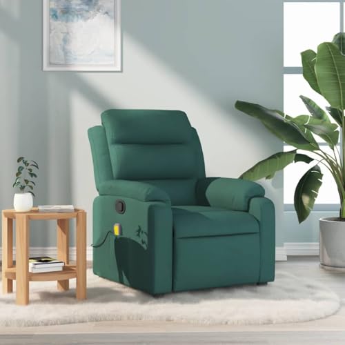 CKioict Massagesessel Dunkelgrün Stoff ohrensessel mit hocker cocktailsessel for Büro Innenraum von CKioict