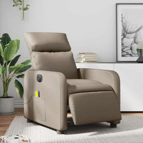 CKioict Massagesessel Elektrisch Cappuccino-Braun Kunstleder cocktailsessel Lounge Sessel for Innenraum Wohnzimmer von CKioict