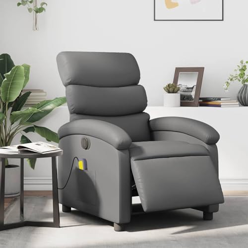 CKioict Massagesessel Elektrisch Grau Kunstleder Chair fernsehsessel for Wohnzimmer Innenraum von CKioict