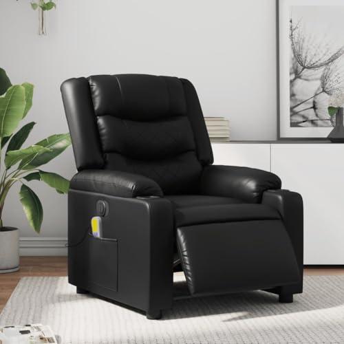 CKioict Massagesessel Elektrisch Schwarz Kunstleder fernsehsessel lesesessel for Wohnzimmer Büro von CKioict