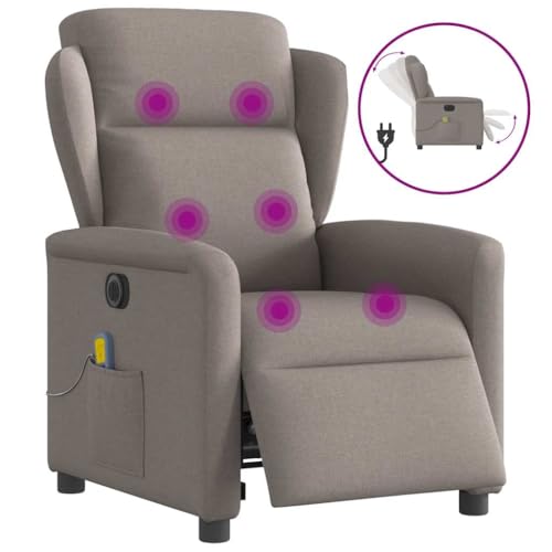 CKioict Massagesessel Elektrisch Taupe Stoff Chair cocktailsessel for Balkon Wohnzimmer CKioict Massagesessel Elektrisch Taupe Stoff Chair cocktailsessel for Balkon Wohnzimmer von CKioict