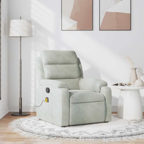 CKioict Massagesessel Hellgrau Samt Stuhl schminktisch ohrensessel mit hocker for Wohnzimmer Balkon CKioict Massagesessel Hellgrau Samt Stuhl schminktisch ohrensessel mit hocker for Wohnzimmer Balkon von CKioict