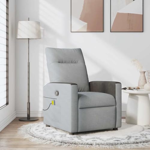 CKioict Massagesessel Hellgrau Stoff Chair Lounge Sessel for Schlafzimmer Büro von CKioict