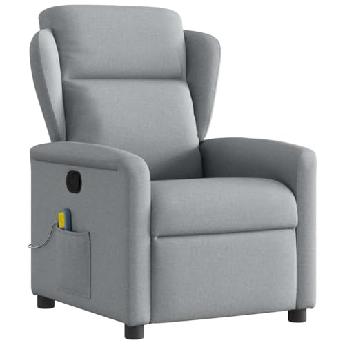 CKioict Massagesessel Hellgrau Stoff Chair lesesessel for Wohnzimmer Innenraum von CKioict