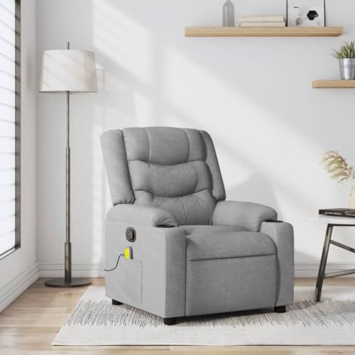 CKioict Massagesessel Hellgrau Stoff ohrensessel mit hocker Lounge Sessel for Schlafzimmer Balkon CKioict Massagesessel Hellgrau Stoff ohrensessel mit hocker Lounge Sessel for Schlafzimmer Balkon von CKioict