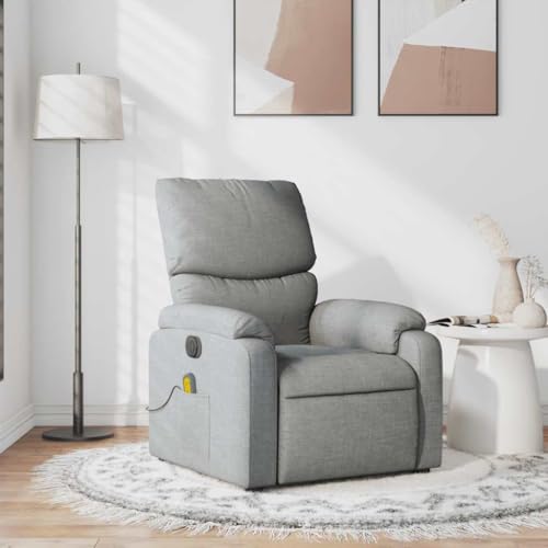 CKioict Massagesessel Hellgrau Stoff ohrensessel mit hocker cocktailsessel for Büro Wohnzimmer CKioict Massagesessel Hellgrau Stoff ohrensessel mit hocker cocktailsessel for Büro Wohnzimmer von CKioict